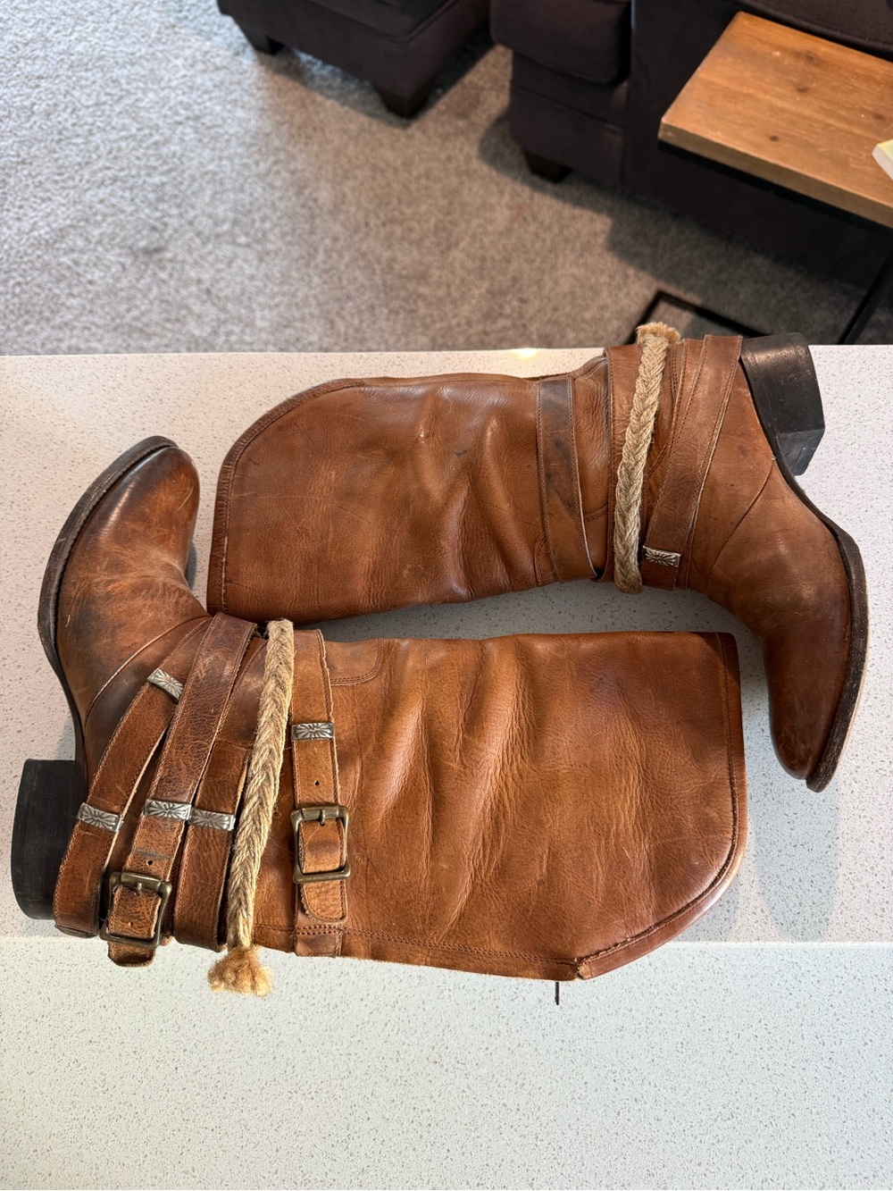 Freebird by Steven Women's Drove Boots with Straps- Tan leather - Size 7 - Picture 8 of 10